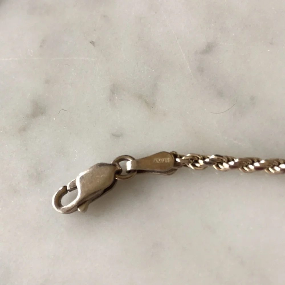 Vintage Sterling 22” Twist Rope Chain